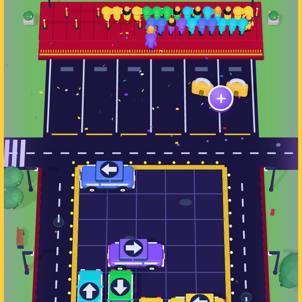 A VIP Party level with a red carpet and a gold border